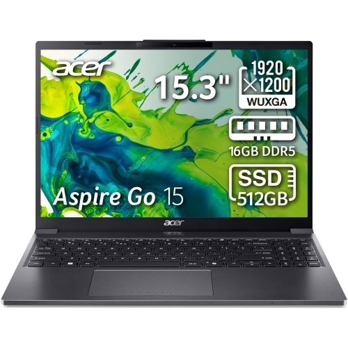 Laptop Acer Aspire Go 15 AG15-51P-50C1, Intel Core i5-1334U, 15.3 inch, RAM 16GB, SSD 512GB, Intel Iris Xe Graphics, No OS, Steel Gray