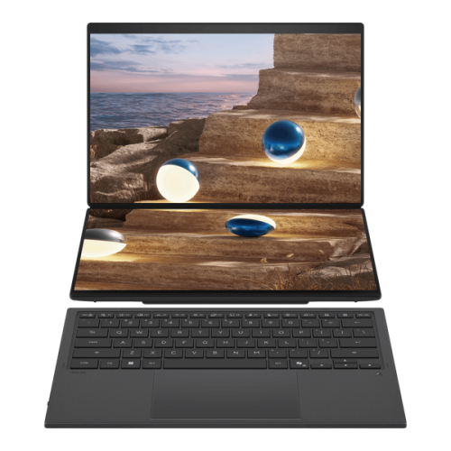 Laptop ASUS Zenbook Duo UX8407AA-SN094X, Intel Core Ultra X9 388H, 2 x 14 inch Touch, RAM 32GB, SSD 2TB, Intel Arc B390, Windows 11 Pro, Moher Gray